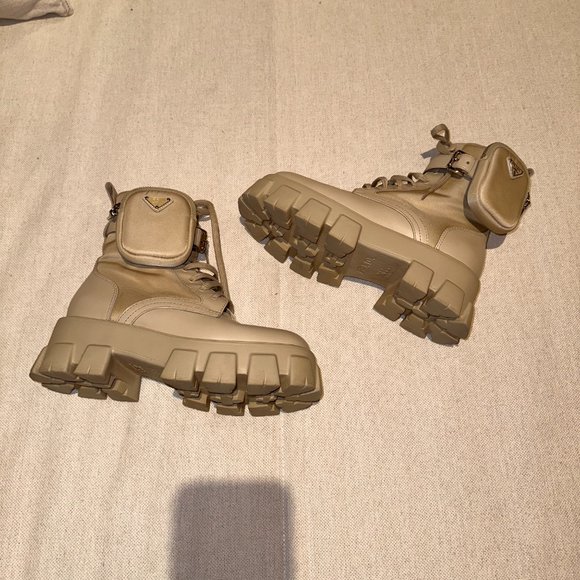 PRADA - Monolith leather and Re-Nylon boots with pouch - Picture 6 of 12